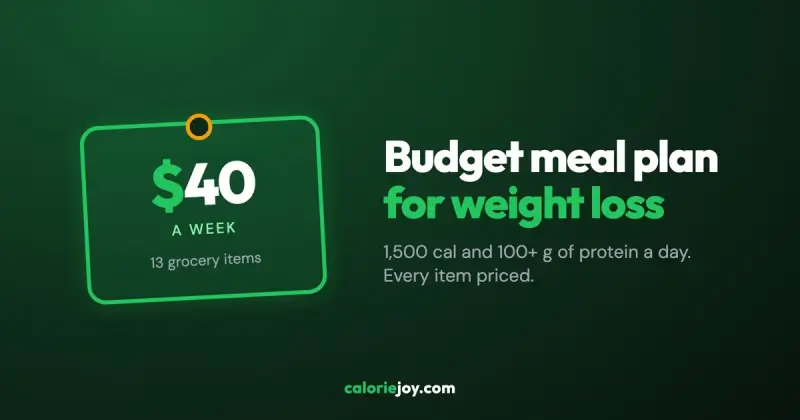 Budget Meal Plan for Weight Loss - A Full Week for About $40