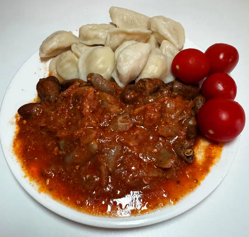 Creamy Tomato Braised Chicken Hearts