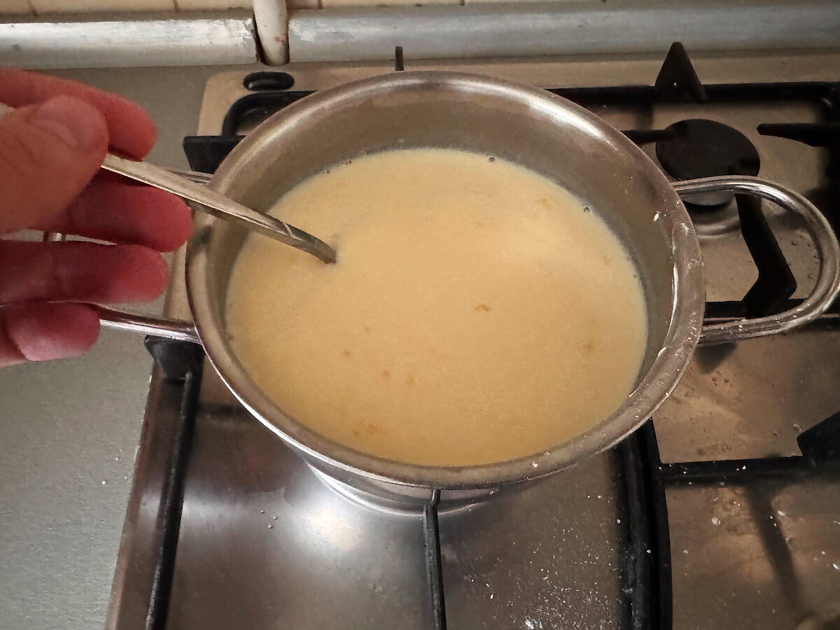 Set it over medium-low heat and stir